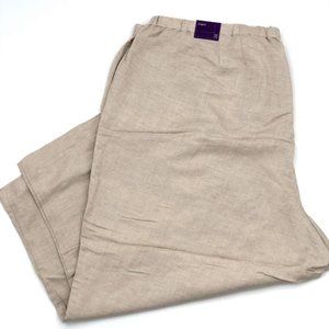 Lane Byrant Womens Tan Beige Linen Capri Pants NEW